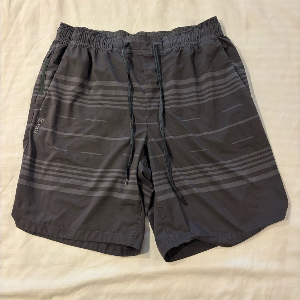 Roark Serrano Run Amok 
 Gray and Black Patterned Shorts